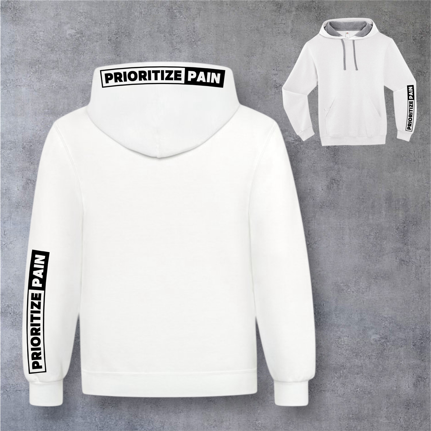 Unisex Hoodie - HORIZON - White/Black