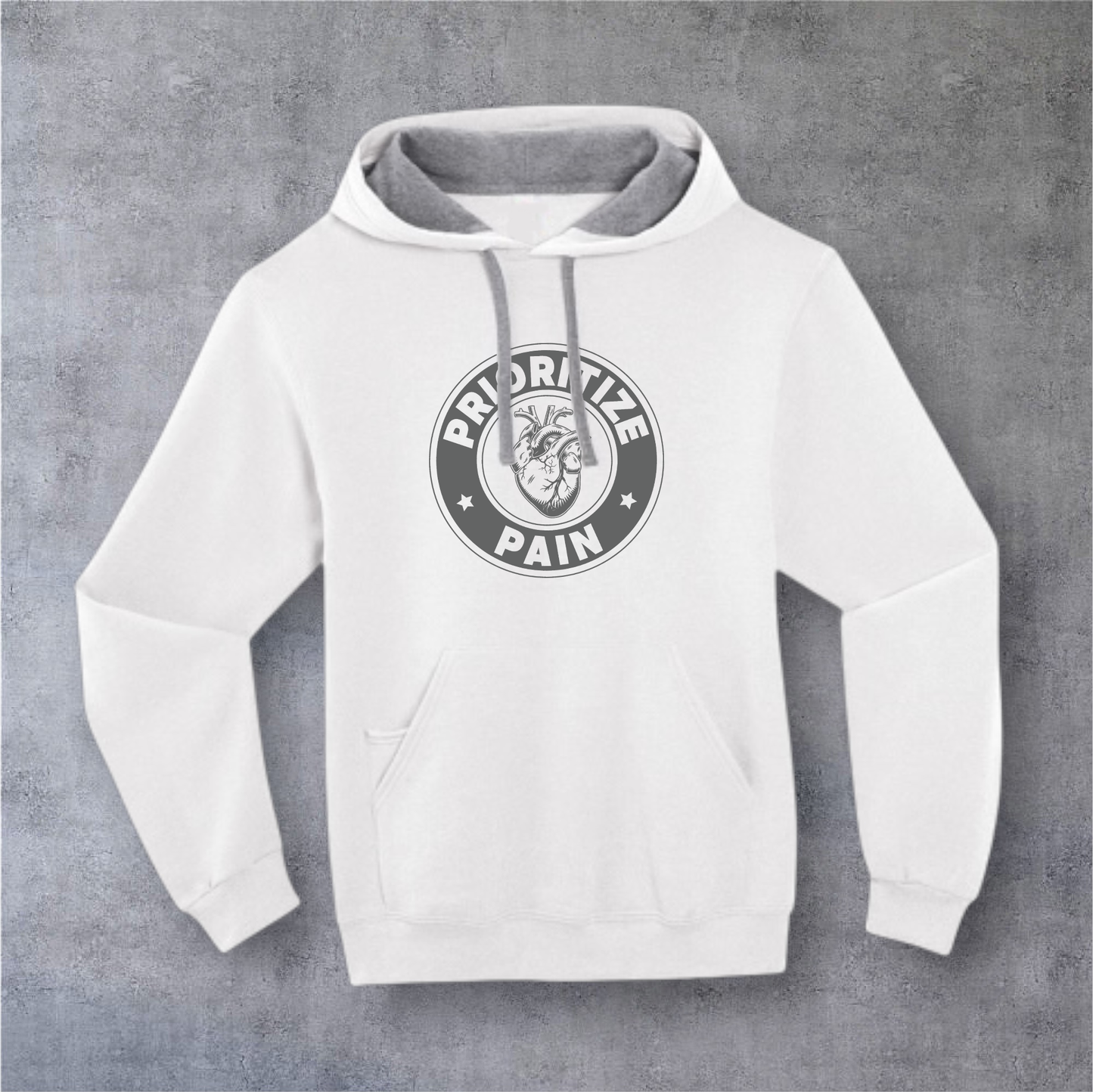 Unisex Hoodie - A HEART - White/Grey