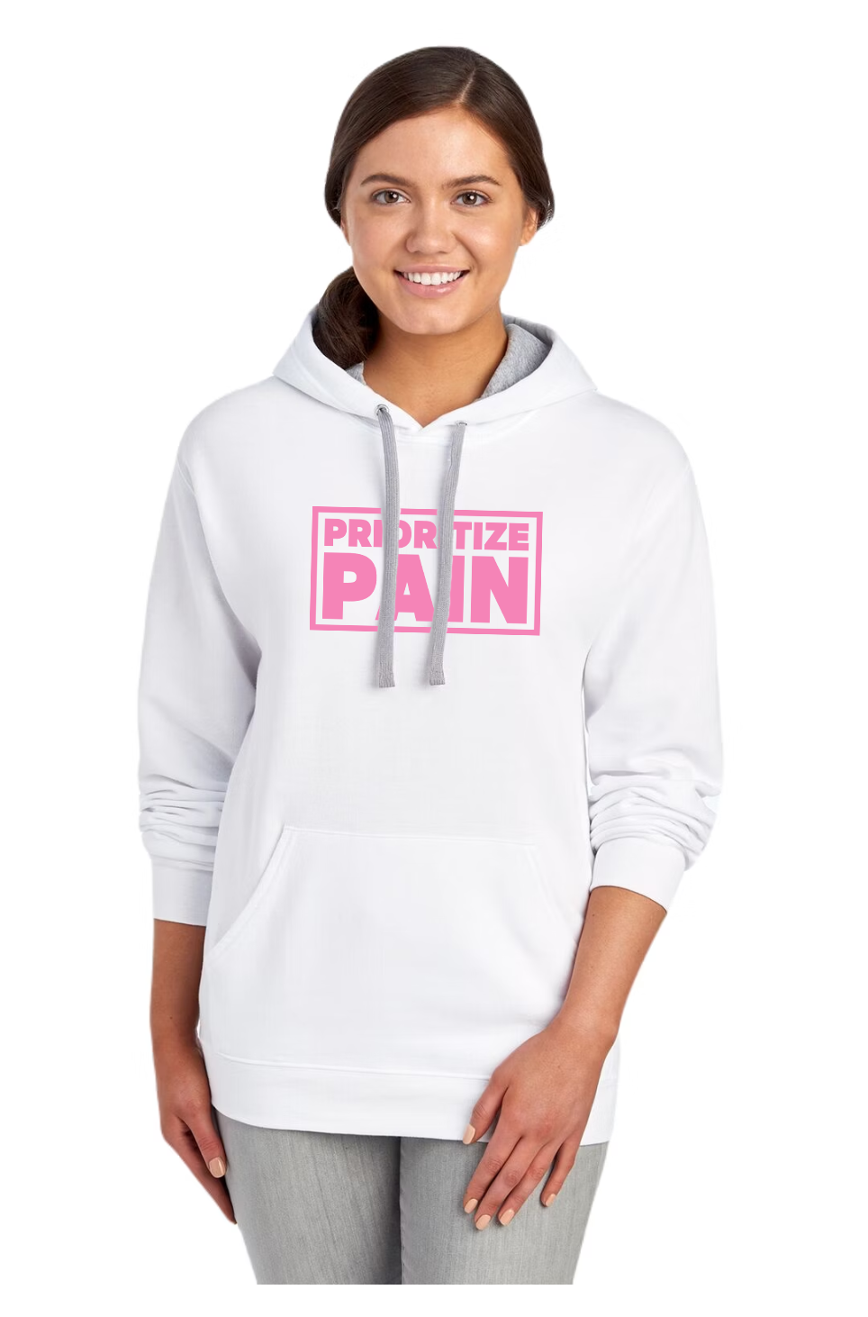 Unisex Hoodie - OG - White/Pink