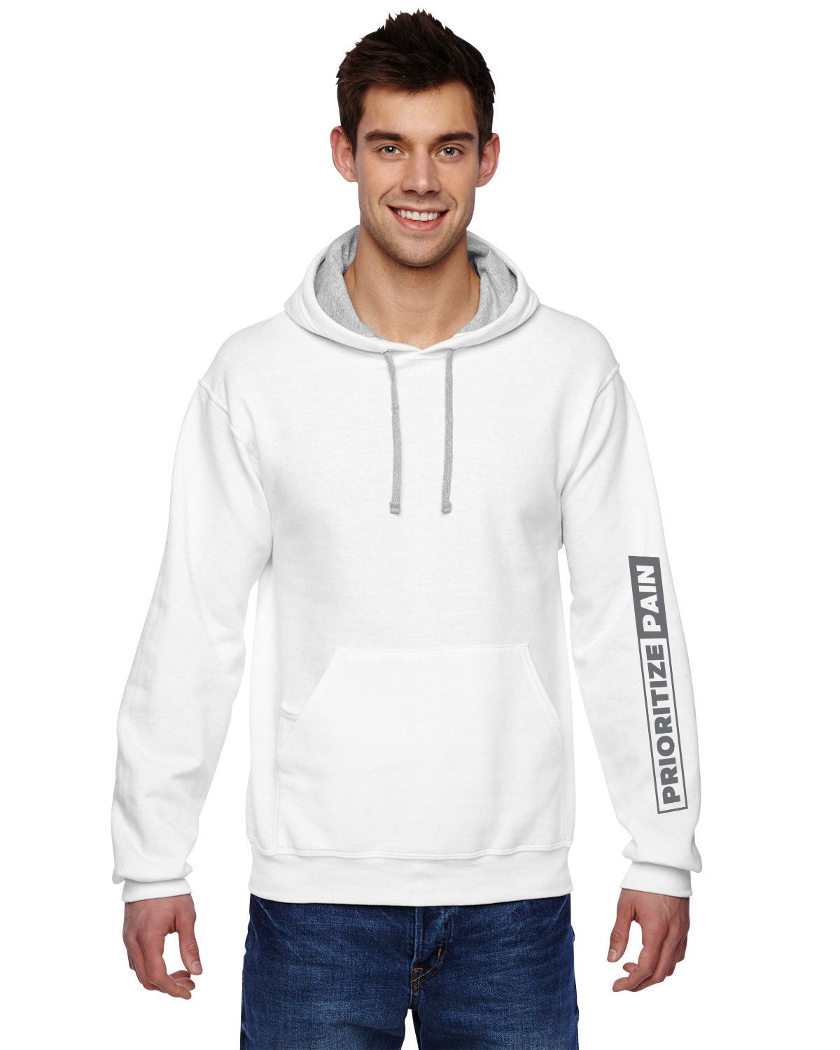 Unisex Hoodie - HORIZON - White/Grey