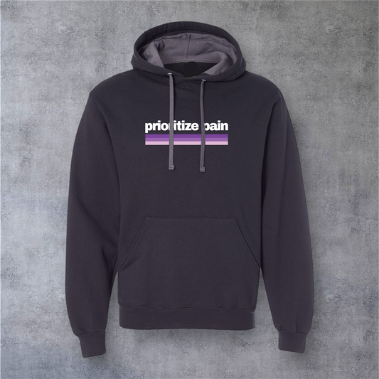 Unisex Hoodie - RETRO - Black/White PUR