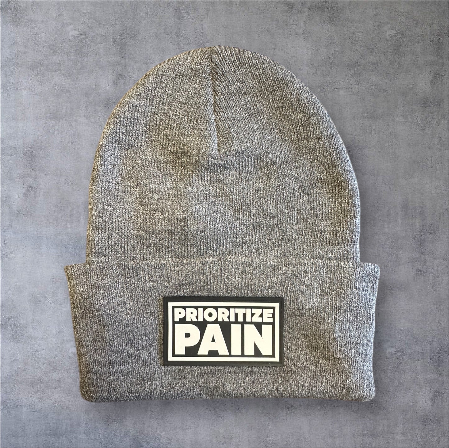 Knit Beanie - OG - PVC Patch - Grey