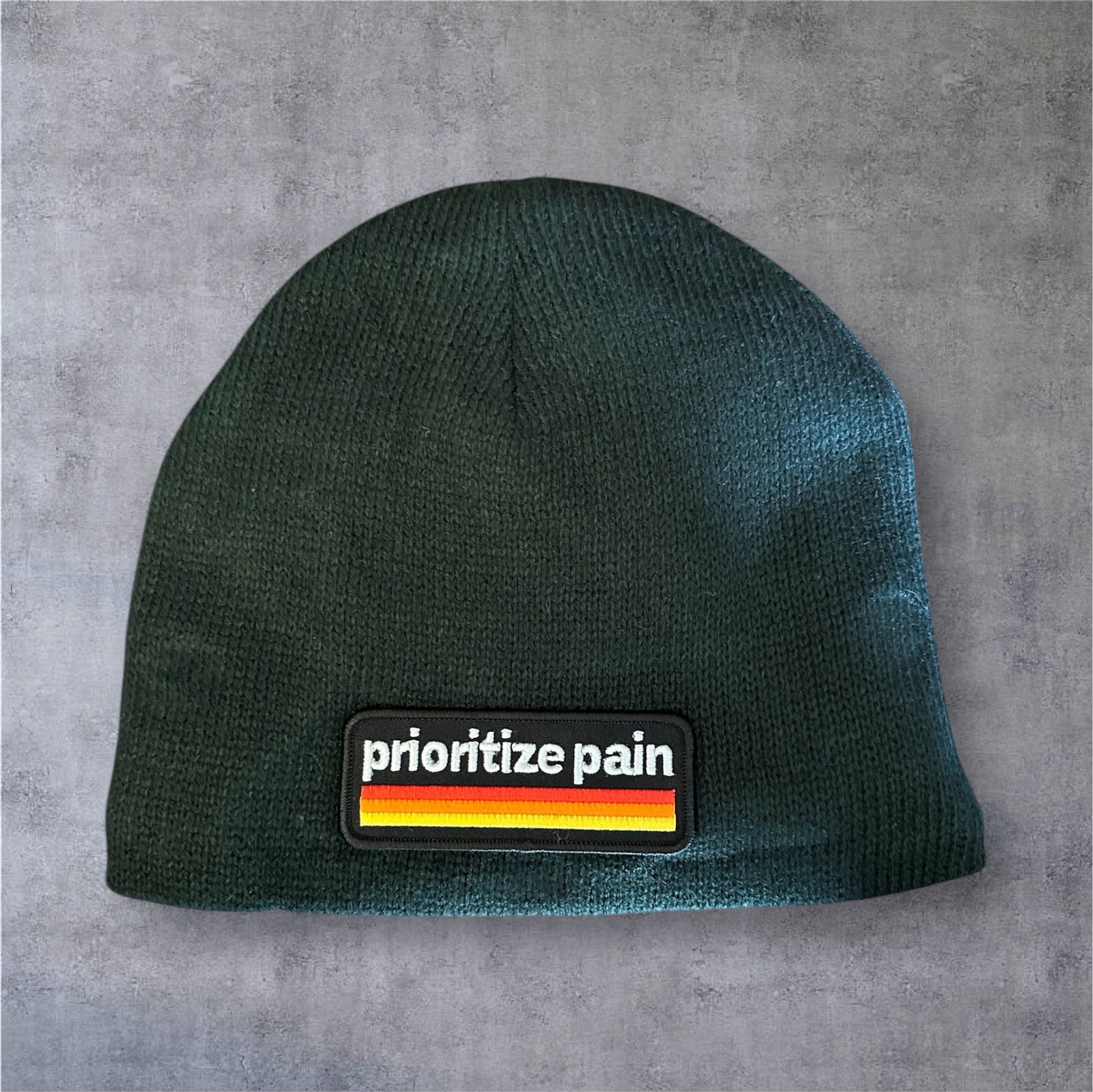 Fleece Lined Beanie - RETRO - Embroidered Patch - Black