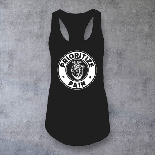 Racerback Tank - A HEART - Black-White