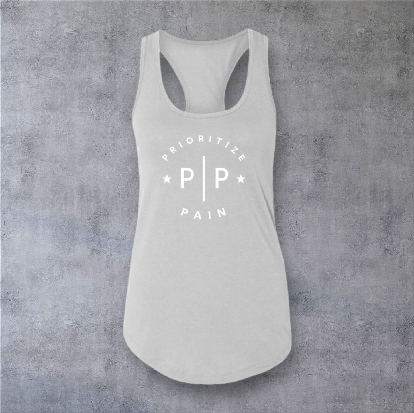 Racerback Tank - MOD CIRCLE - Silver-White