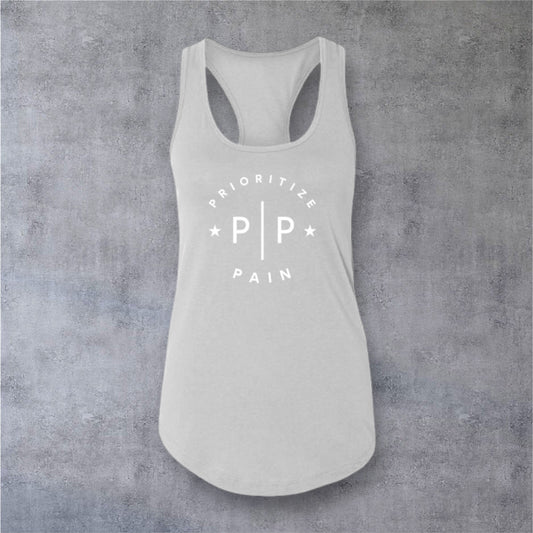 Racerback Tank - MOD CIRCLE - Silver-White