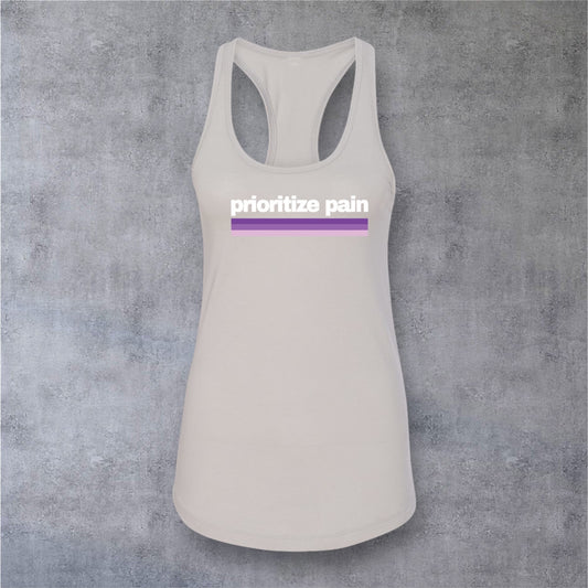 Racerback Tank - RETRO - Silver-White PUR